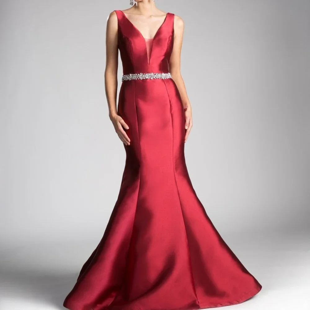 Illusion V-Neck Mermaid Prom Dress CDCR807